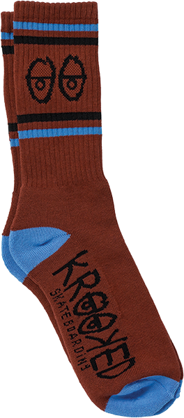 Krooked - Eyes Crew Sock Dk.red/blk/wht - Skateboard Socks