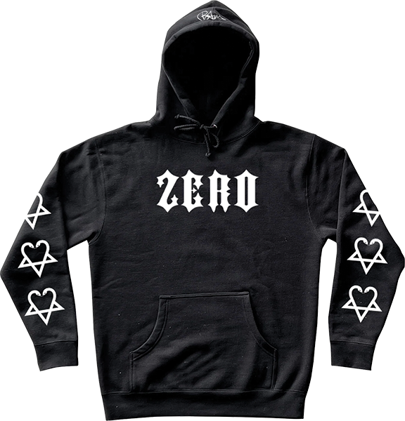 Zero - Bam 3 Star Multi Heart Hd/swt L-black/wht - Skateboard Sweatshirt