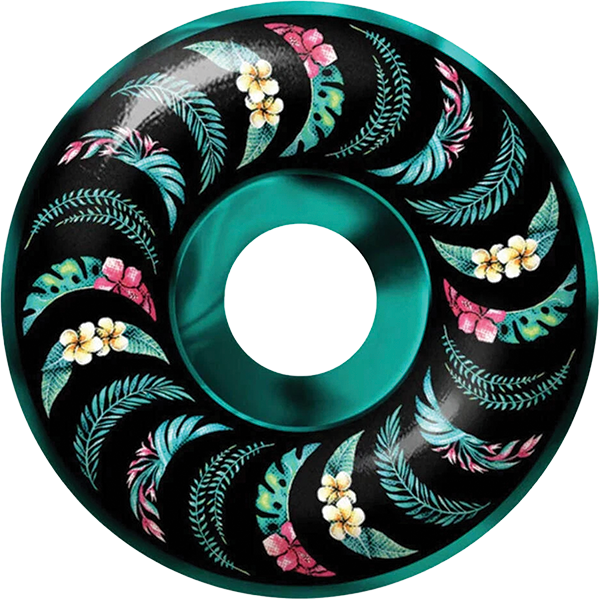 Spitfire - F4 99a Classic 53mm Floral Classic Teal/blk Swl - Skateboard Wheels (Set Of Four)