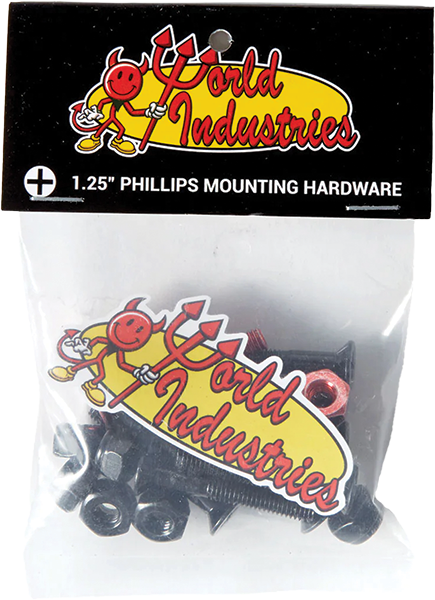 World Industries - Hardware Set Phillips 1.25" Black W/red