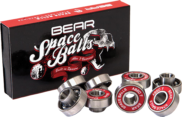 Bear Trucks - Spaceballs Abec-7 8mm Bearings Sil/red - Skateboard Bearings