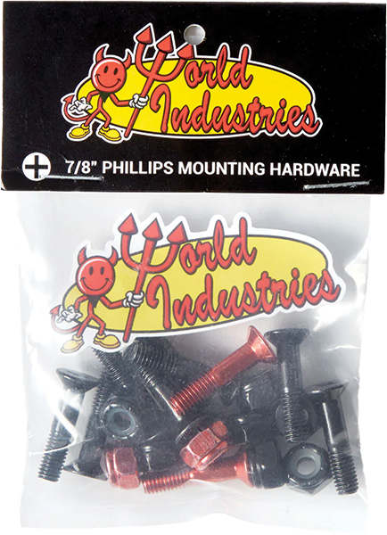 World Industries - Hardware Set Phillips 7/8" Black W/red
