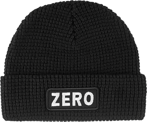 Zero - Army Patch Waffle-knit Beanie Black