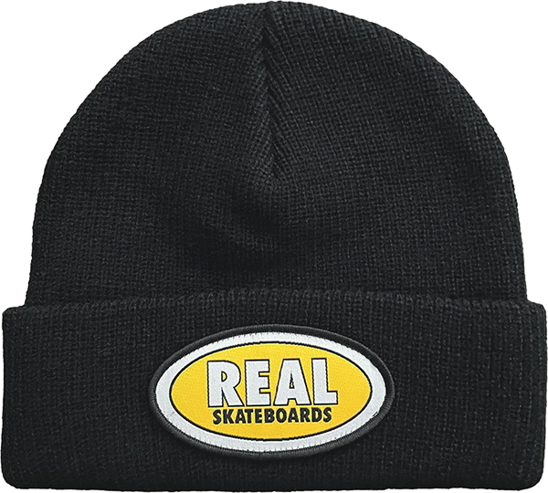Real - Oval Cuff Beanie Blk/yellow