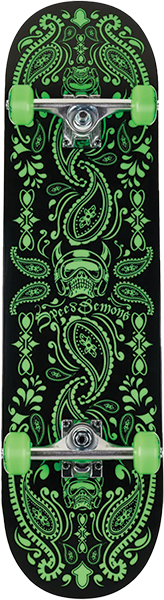 Speed Demons - Bandana Complete-8.25 Blk/green - Complete Skateboard
