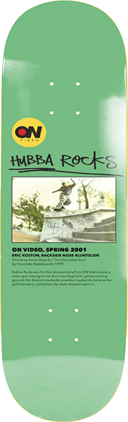On Video - Video Hubba Rocks Deck-8.375 Grn Ex7 - Skateboard Deck