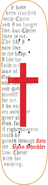 Zero - Sheckler Cross Deck-8.5 Wht/red - Skateboard Deck