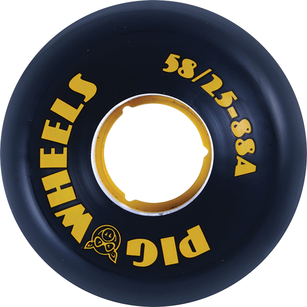 Pig - Rt 58mm 88a Black/yel - Skateboard Wheels (Set Of Four)