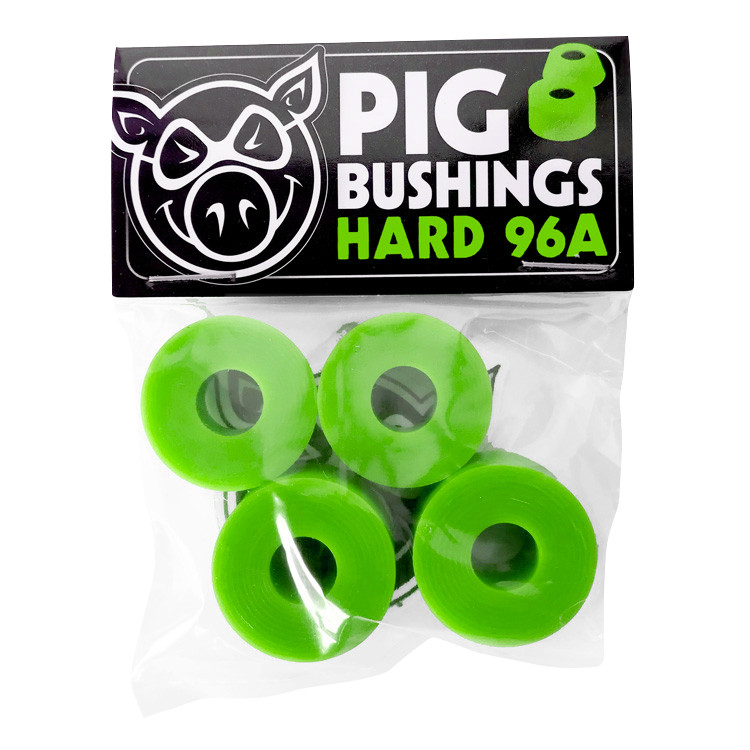 Pig Bushings Green Hard 96a (4 Per Pack) - Skateboard Bushings