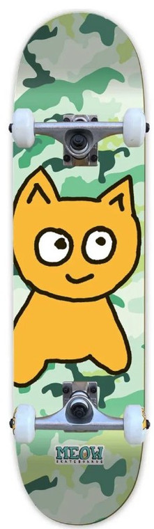 Meow Big Cat Camo Green Complete 7.25 - Complete Skateboard