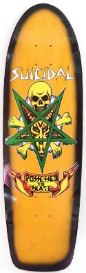 Dogtown X Suicidal Skates Possessed To Skate Orange/black Fade 70's Rider Shaped Deck 9.00 X 30.57 - Skateboard Deck