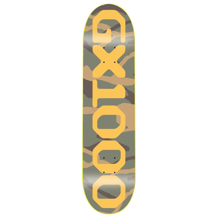 Gx1000 Team Og Logo Camo/yellow Deck 8.50 - Skateboard Deck