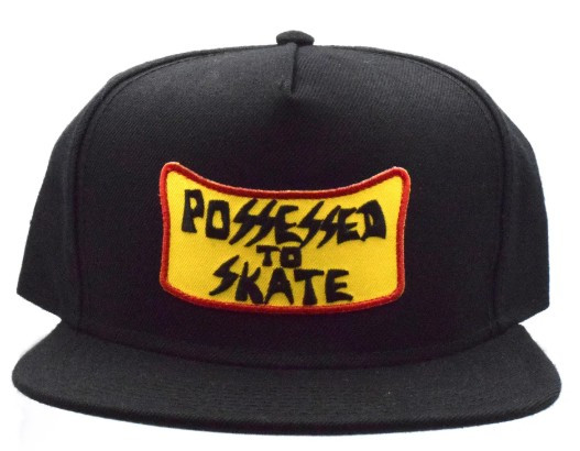 Dogtown Possessed To Skate Patch Snapback Hat Black - Skateboard Hat