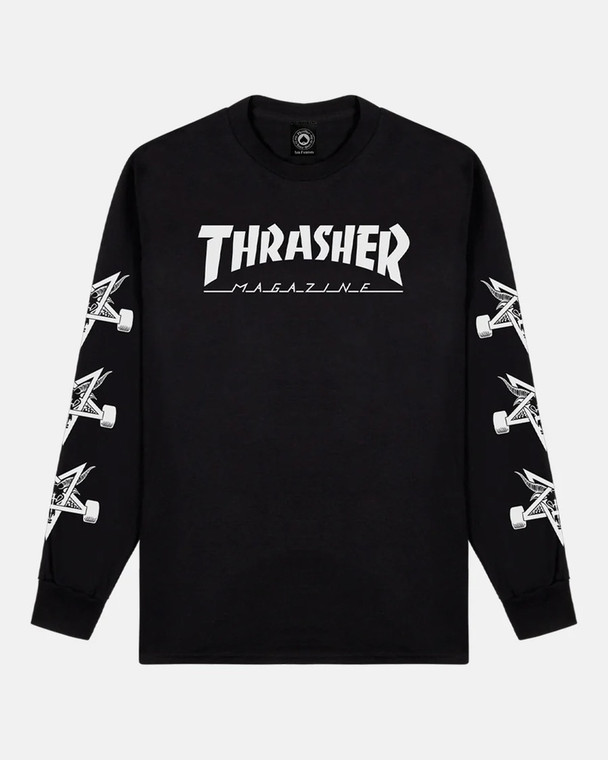 Thrasher Mag Goat Black Ls Xl - Skateboard Longsleeve Shirt
