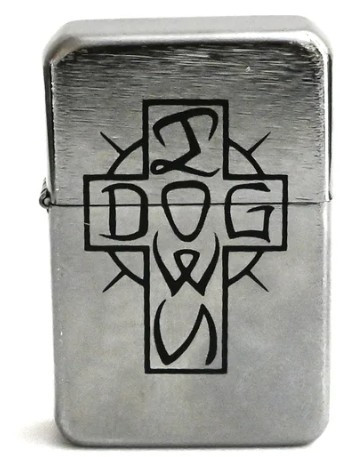 Dogtown Ese Cross Flip Top Metal Lighter White/black