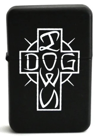 Dogtown Ese Cross Flip Top Metal Lighter Black/white