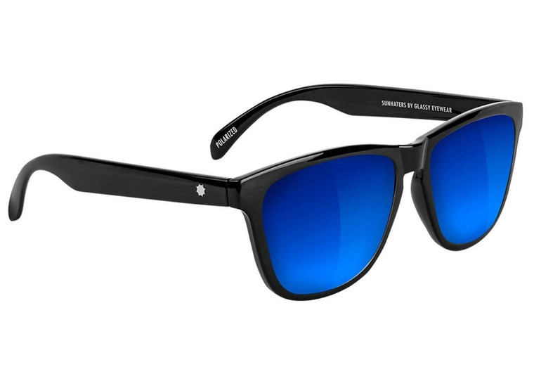 Glassy Deric Black/blue Mirror Polarized Sunglasses