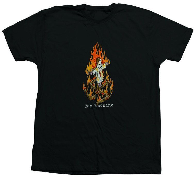 Toy Machine Charred Cross Ii Black Ss L - Skateboard Tshirt