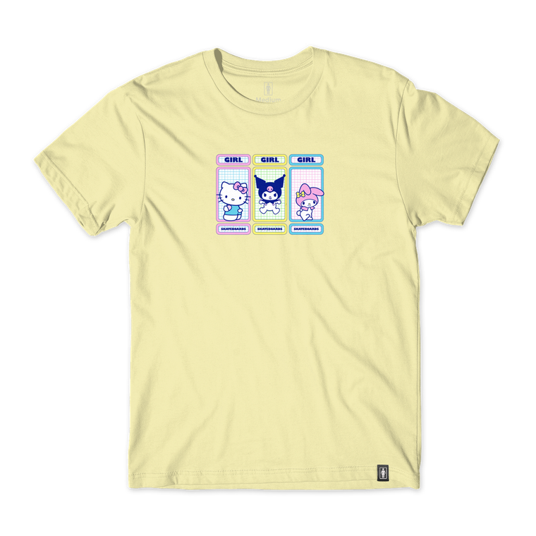 Girl Hello Kitty Rainbow Triple Og Yellow Ss L - Skateboard Tshirt