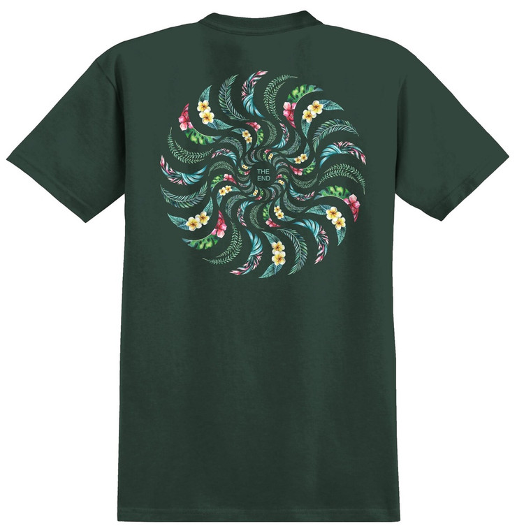 Spitfire Floral Classic Forrest Green Ss M - Skateboard Tshirt