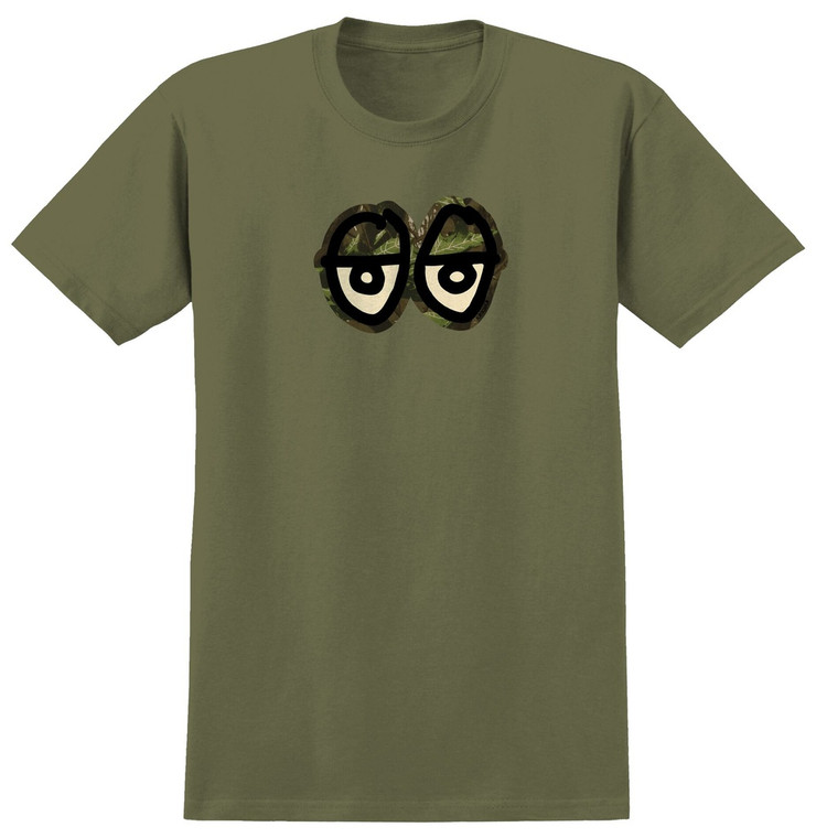 Krooked Eyes Camo Military Green Ss Xl - Skateboard Tshirt