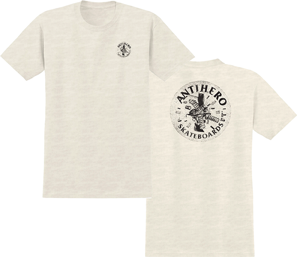 Antihero - Engineering Ss L-heather Cream/blk - Skateboard Tshirt