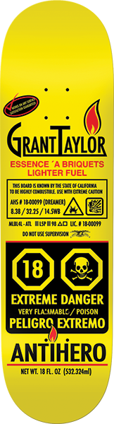 Antihero - Taylor Fueled Up Deck-8.38 Yellow - Skateboard Deck