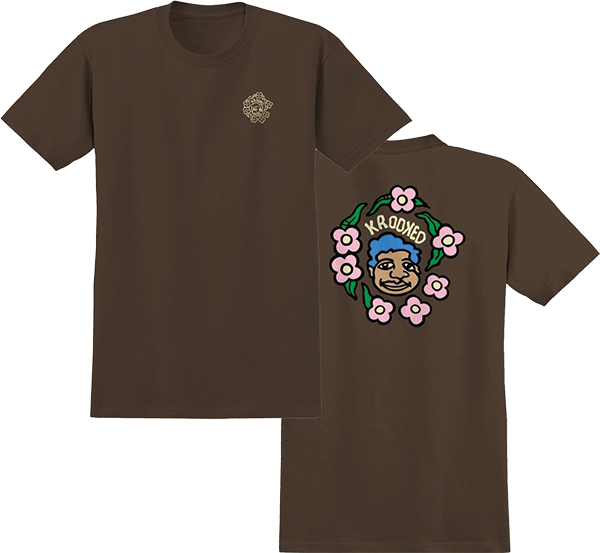 Krooked - Krooked Mg Ss L-dark Chocolate/cream - Skateboard Tshirt
