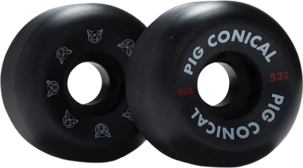 Pig - Conical 53mm 99a Black - Skateboard Wheels (Set Of Four)