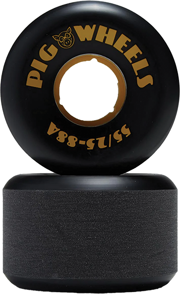 Pig - Rt 55mm 88a Black/yel - Skateboard Wheels (Set Of Four)