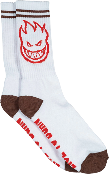 Spitfire - Bighead Crew Sock Wht/burgundy/red - Skateboard Socks