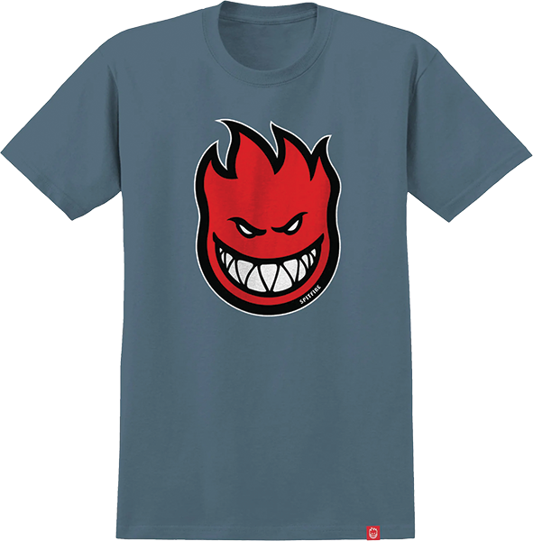 Spitfire - Bighead Fill Ss L-indigo Blue/red/blk/wht - Skateboard Tshirt