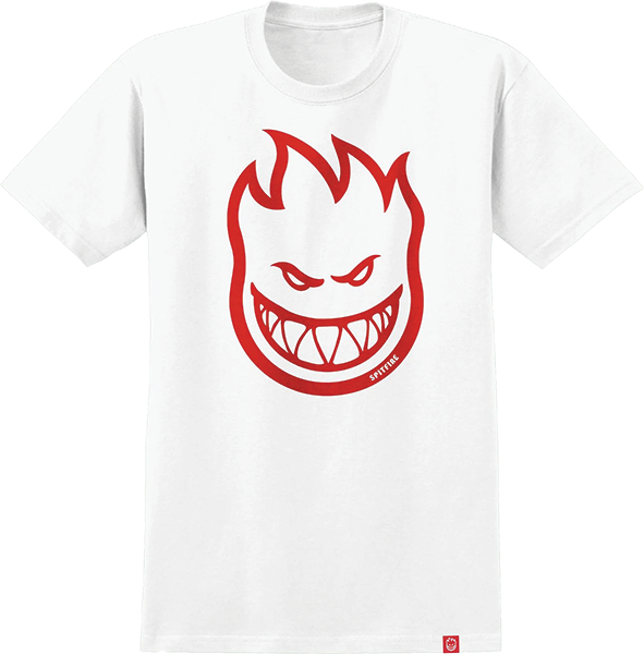 Spitfire - Bighead Ss M-white/dark Red - Skateboard Tshirt