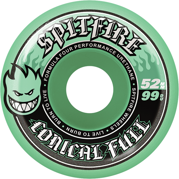 Spitfire - F4 99a Conical Full 52mm Teal - Skateboard Wheels (Set Of Four)