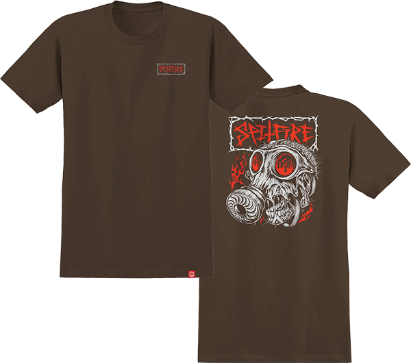 Spitfire - Gas Mask Ss Xl-dark Chocolate - Skateboard Tshirt
