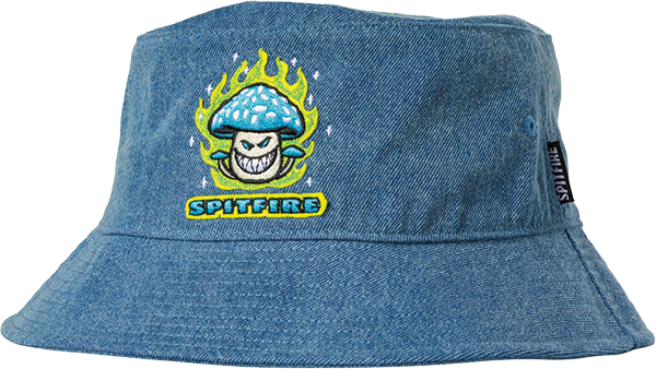 Spitfire - Mushroom Bighead Bucket Hat Ofm-washed Denim - Skateboard Hat