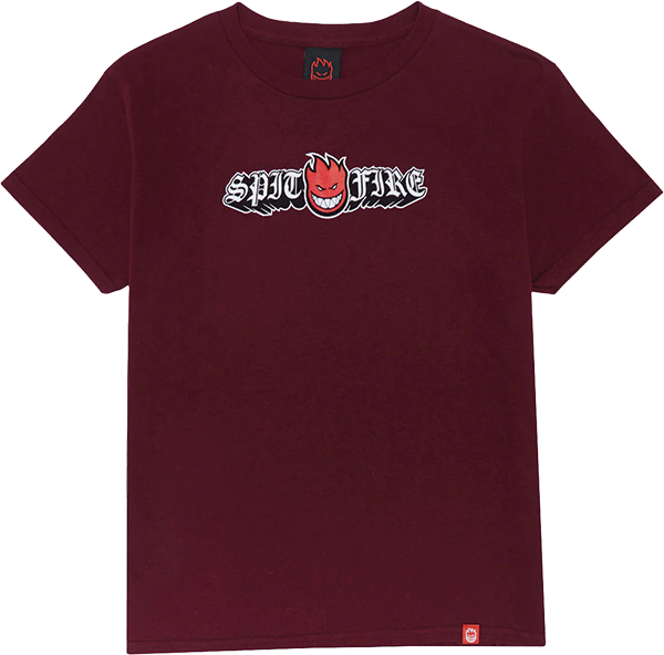 Spitfire - Old E Drop Bighead Yth Ss L-maroon/rd/blk/wt