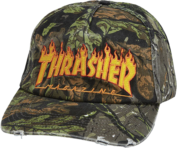 Thrasher - Flame Distressed Hat Adj-camo - Skateboard Hat