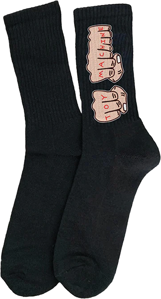 Toy Machine - Fists Crew Socks Black 1pr - Skateboard Socks