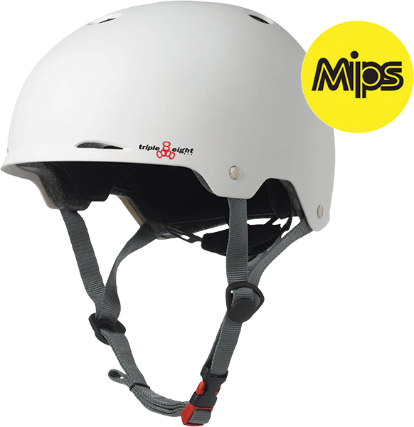 Triple 8 - Gotham Mips Dual-cert Helmet L/xl-matte White - Skateboard Helmet