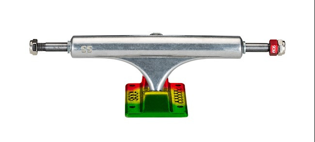 Ace Af1 77 Ital Red/gold/green Anodized Truck - Skateboard Trucks (Pair)