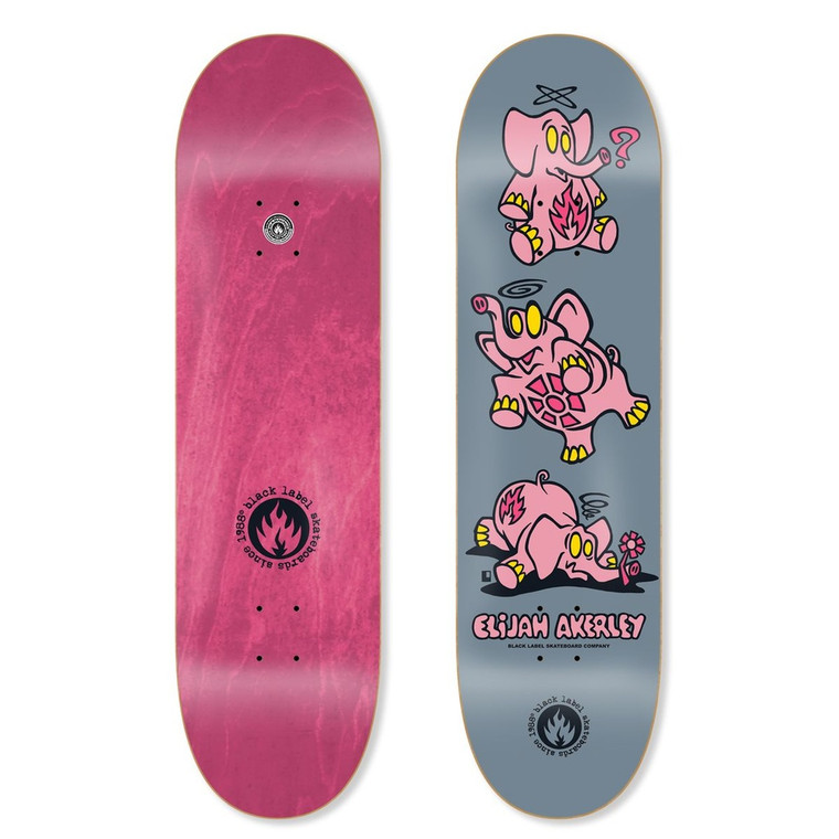 Black Label Elijah Akerley Pink Elephants Deck 9.0 - Skateboard Deck