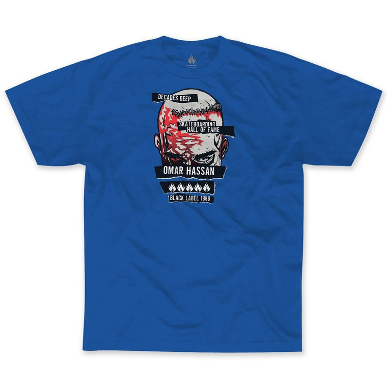 Black Label Omar Hassan Never Stop Shof Royal Blue Ss Xl - Skateboard Tshirt
