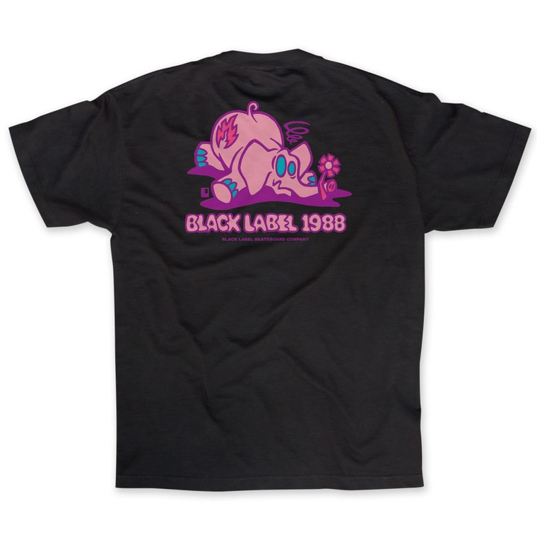 Black Label Pink Elephant Black Ss Xxl - Skateboard Tshirt