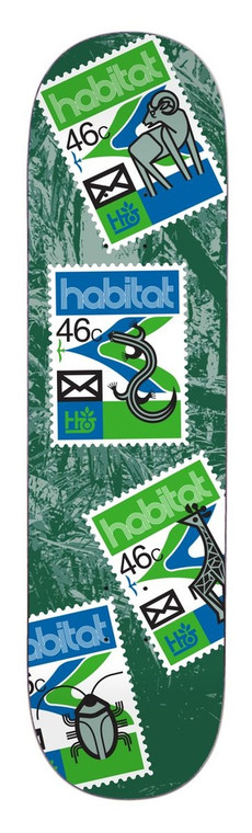 Habitat Team Postage Scatter Blue Deck 8.50 - Skateboard Deck