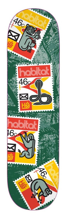 Habitat Team Postage Scatter Red Deck 8.25 - Skateboard Deck