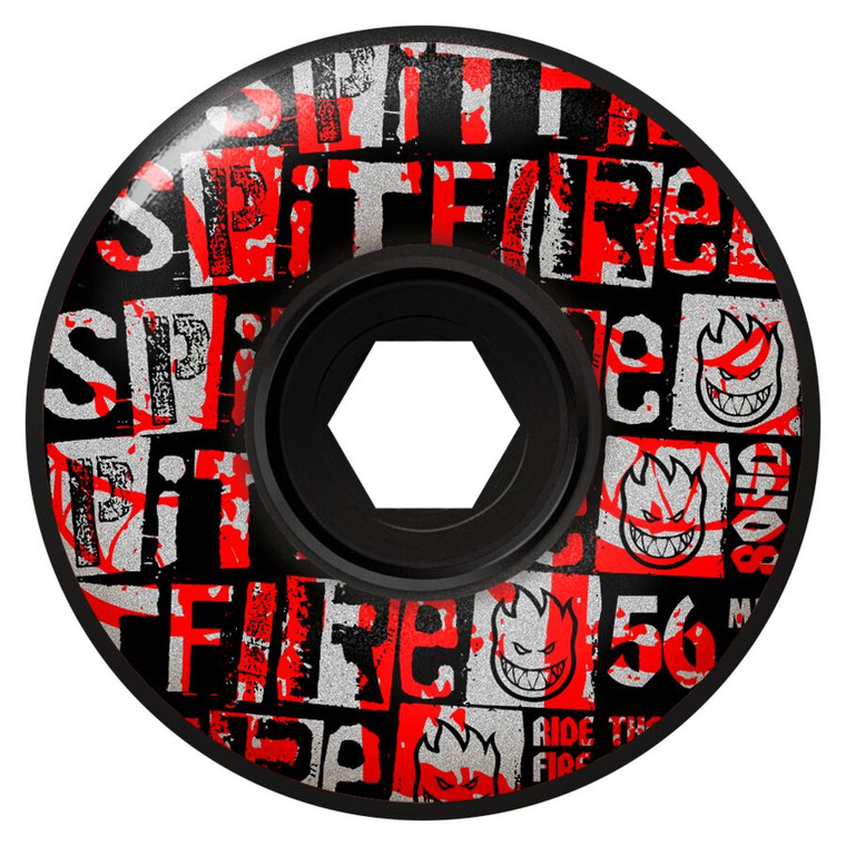 Spitfire 80hd Ransom Radial Full Black 56mm (set Of 4) - Skateboard Wheels