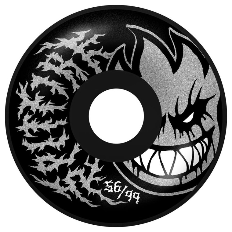 Spitfire Formula Four Deathmask Ii Radial Full Black 56mm 99d (set Of 4) - Skateboard Wheels