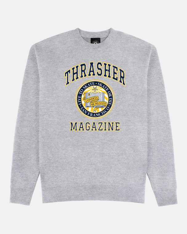 Thrasher Dropout Ash Grey Crew/swt M - Skateboard Sweatshirt
