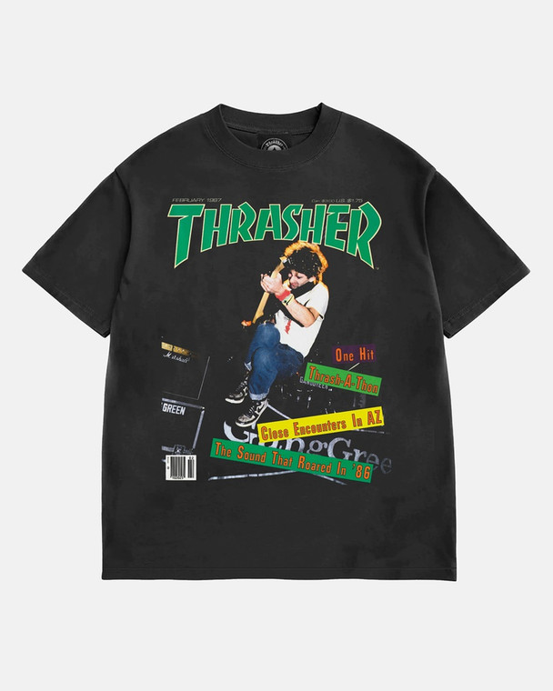 Thrasher February 1987 Vintage Black Ss Xxl - Skateboard Tshirt